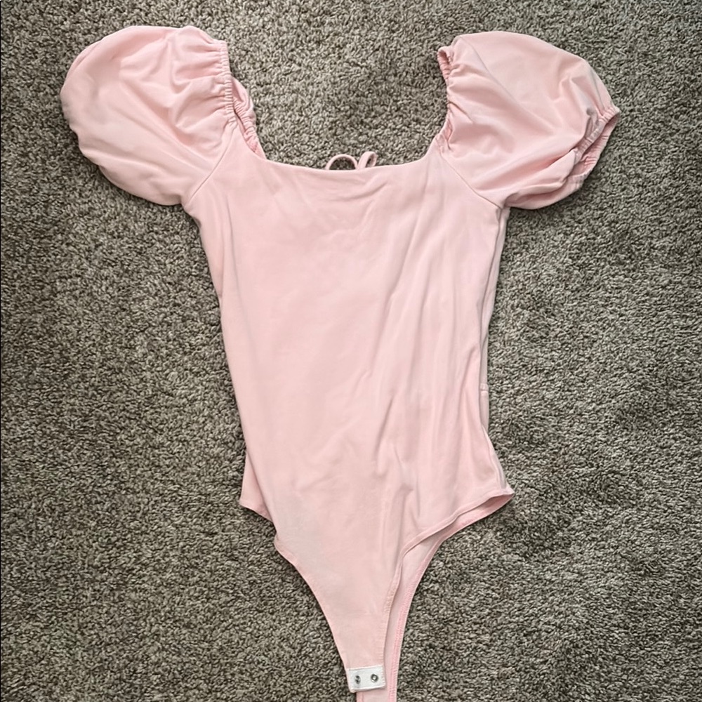 Pink Puff Sleeve bodysuit